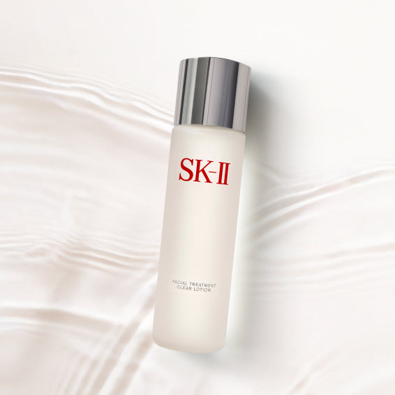 SK‑II Facial Treatment Clear Lotion bottle with silver cap on a plain white background