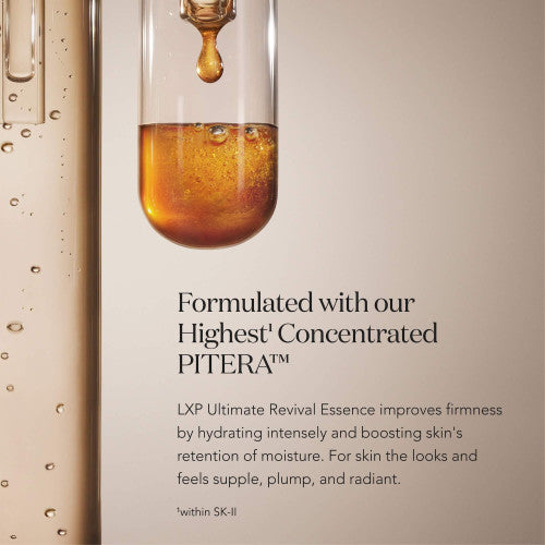 Glass dropper releasing amber liquid into a transparent vial with bubbles beside a tall glass container on a neutral background