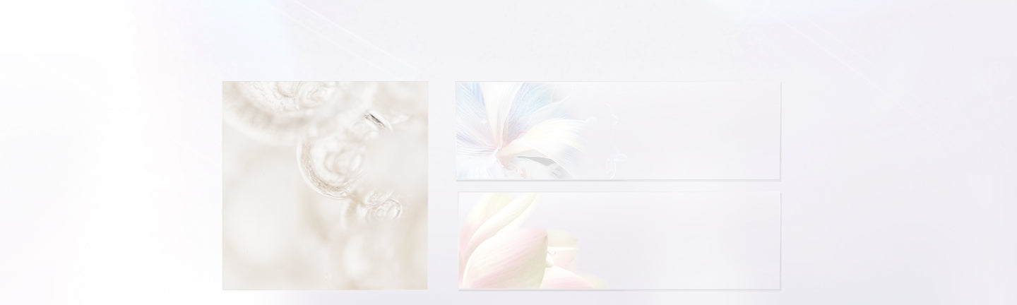 Abstract skincare visuals featuring liquid motion, delicate light waves, and smooth organic forms